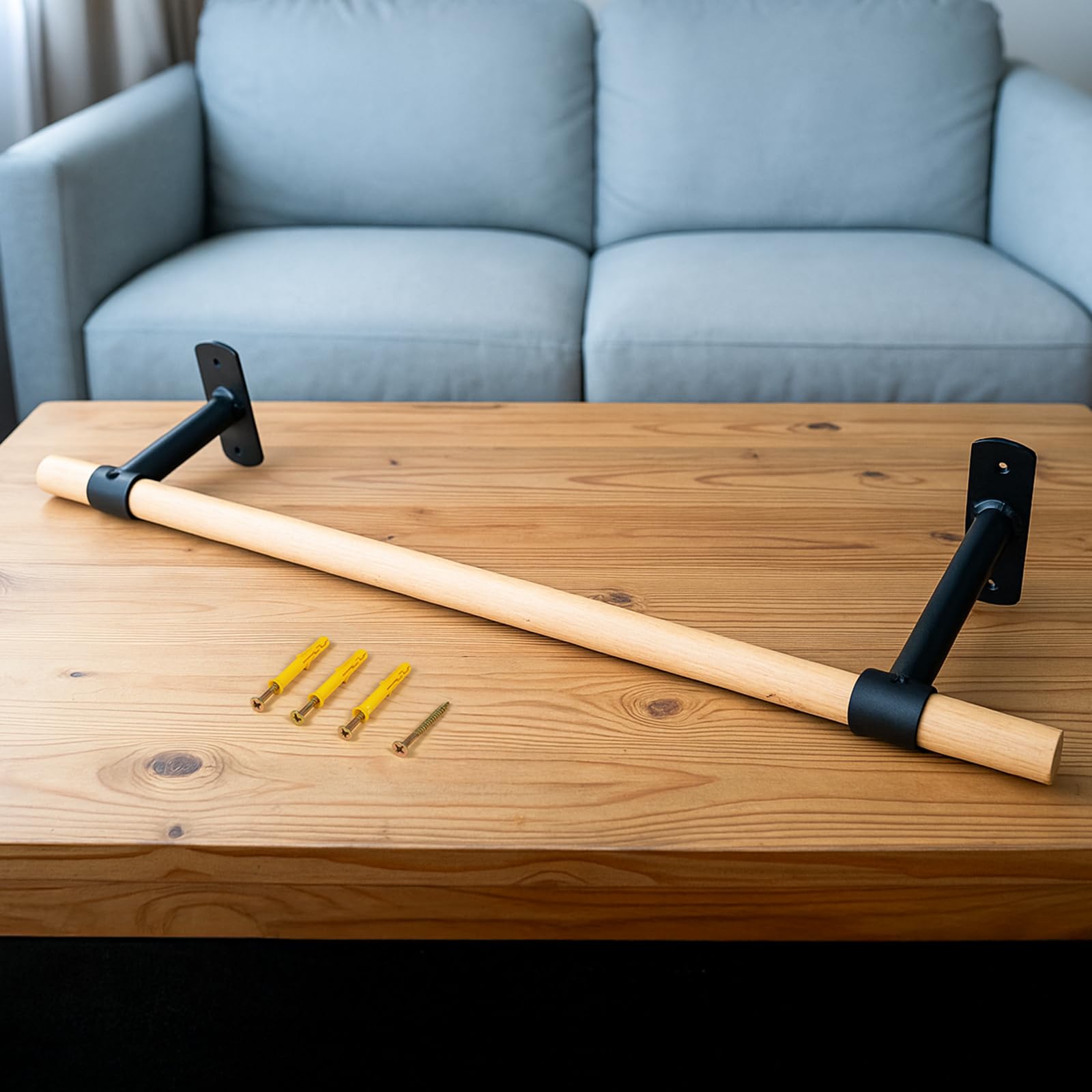 Youyijia Klimmzugstange Wand, Holz Pull Up Bar, Fitness Krafttraining Klimmzug Stange für Erwachsene/Teenager Oberkörpertraining, Calisthenics Equipment für Zuhause