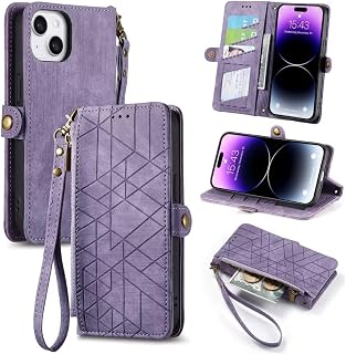Ufgoszvp Funda para Vivo Y29 4G, funda con cremallera, funda de piel premium, plegable, con tarjetero, función atril, para Vivo Y29 4G, color lila