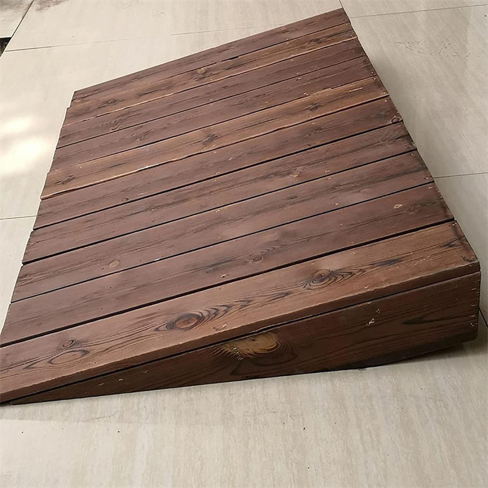 Rampa Kerba, Solid Wood Wheelchair Scooter Ramp Natural Multiple Sizes 300kg(60x50x10cm)