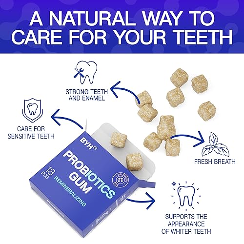 Miniatura 8 de Goma de mascar remineralizante de probióticos con hidroxiapatita, masilla de menta xilitol menta e incienso para mujeres y hombres, sin gluten,