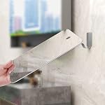 XoYo-Large Fogless Shower Mirror (11inX7.48in) Includes 1 Adhesive Hooks, Anit-Fog Shower Mirror, Shower Makeup Shave Mirror, Frameless Shower Mirror, Wall Hanging Mirror (Round)