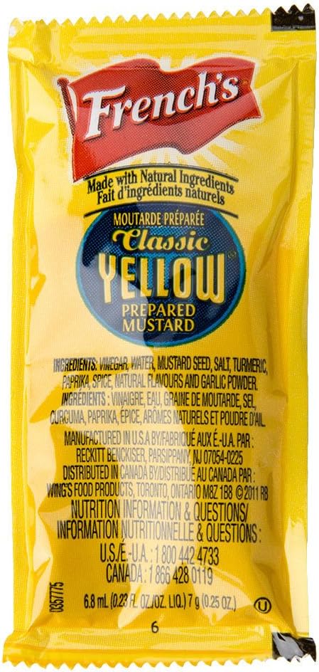 French's Classic Yellow Mustard Packets - .25 oz. (25 ct.)