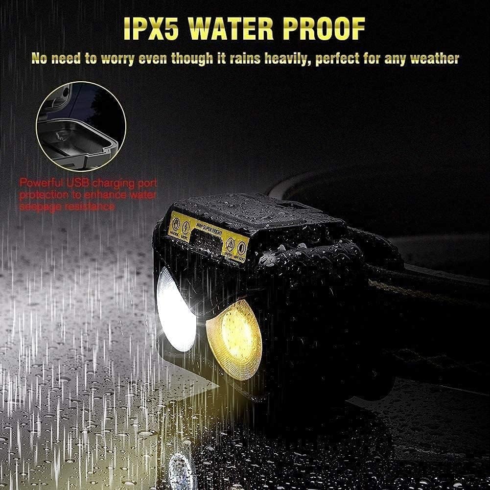 BArobo Torcia Frontale a LED Ricaricabile, Lampada Frontale con sensore di Movimento, Impermeabile, LED Bianco Brillante e Luce Blu for Corsa, Campeggio, Escursionismo e Altro, la Scelta Ideale
