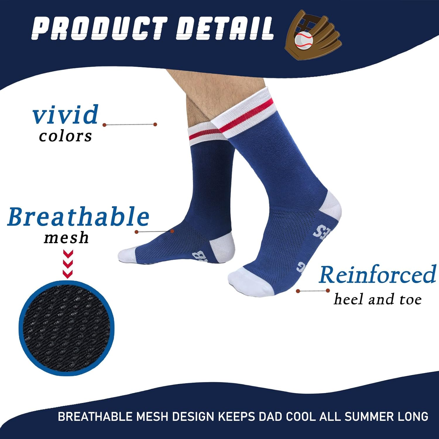 Novelty Crew Socks - Please Do Not Disturb, I’m Watching The Game Sports Birthday Gifts Gifts for Baseball Lover Father Day Gift for Dad Grandpa Baseball Lover Husband and Boyfriend Men Papa - Image 5