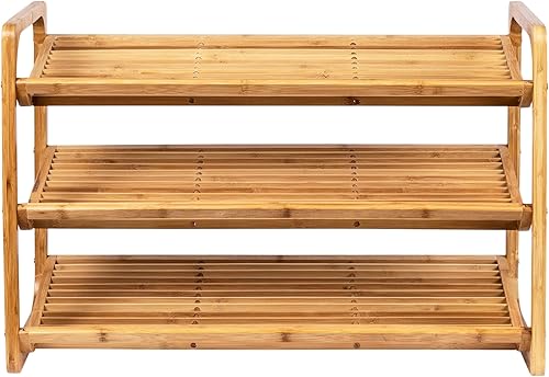 Vista 5 de Honey-Can-Do SHO-01599 Bamboo 3-Tier Shoe Shelf