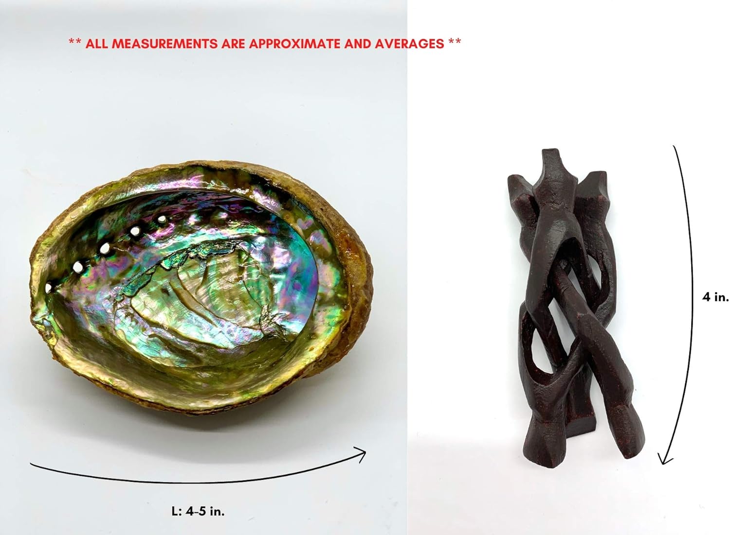 Black Moon 'Clear The Air' Smudge Kit – Home Cleansing Spiritual Gift Set for Beginners – with ~1 oz Peruvian Palo Santo Sticks, Abalone Shell, and Stand – No Sage