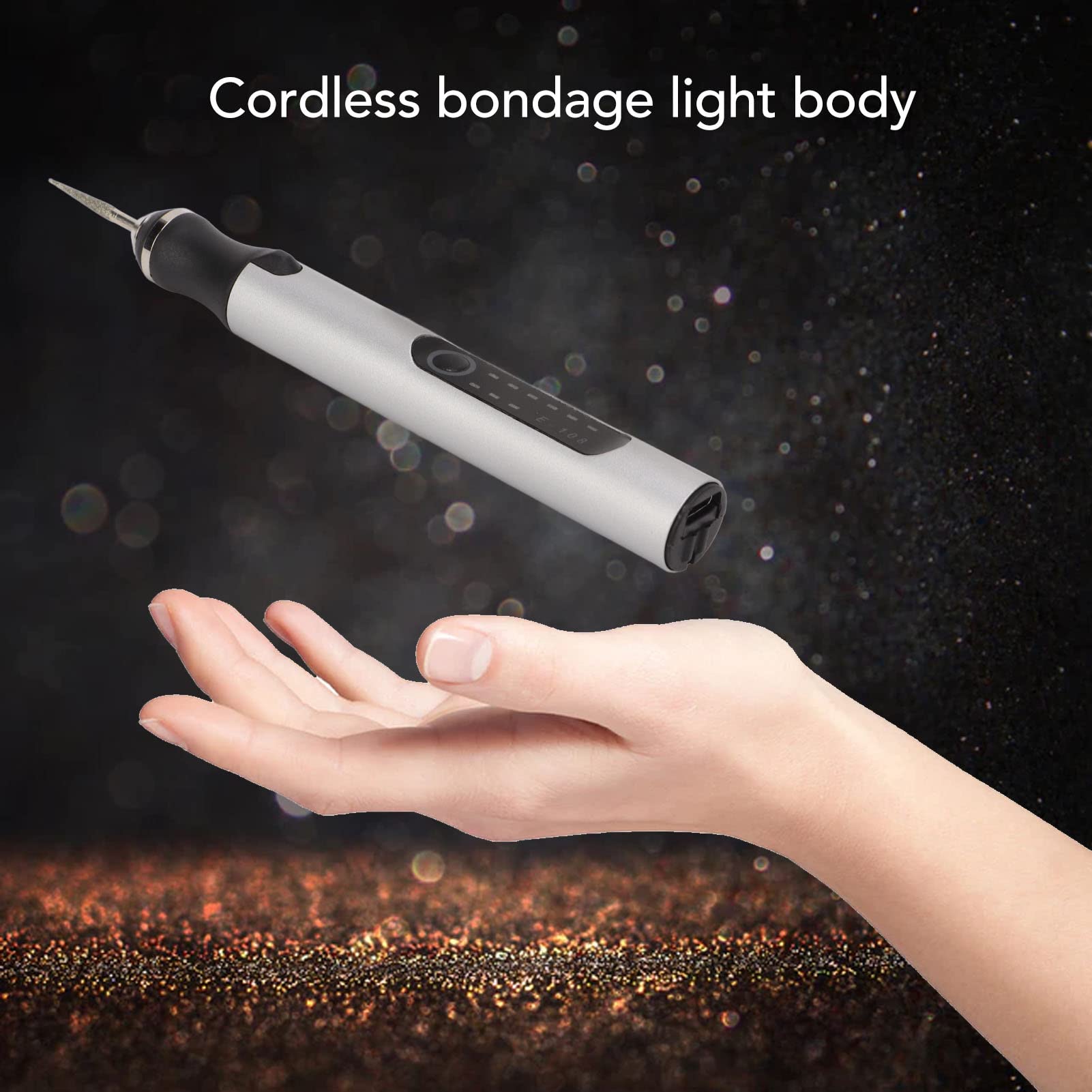 Electric Engraving Pen Aluminum Alloy Silver Micro Mini Engraver Intelligent Overload Protection Chip for DIY Crafts