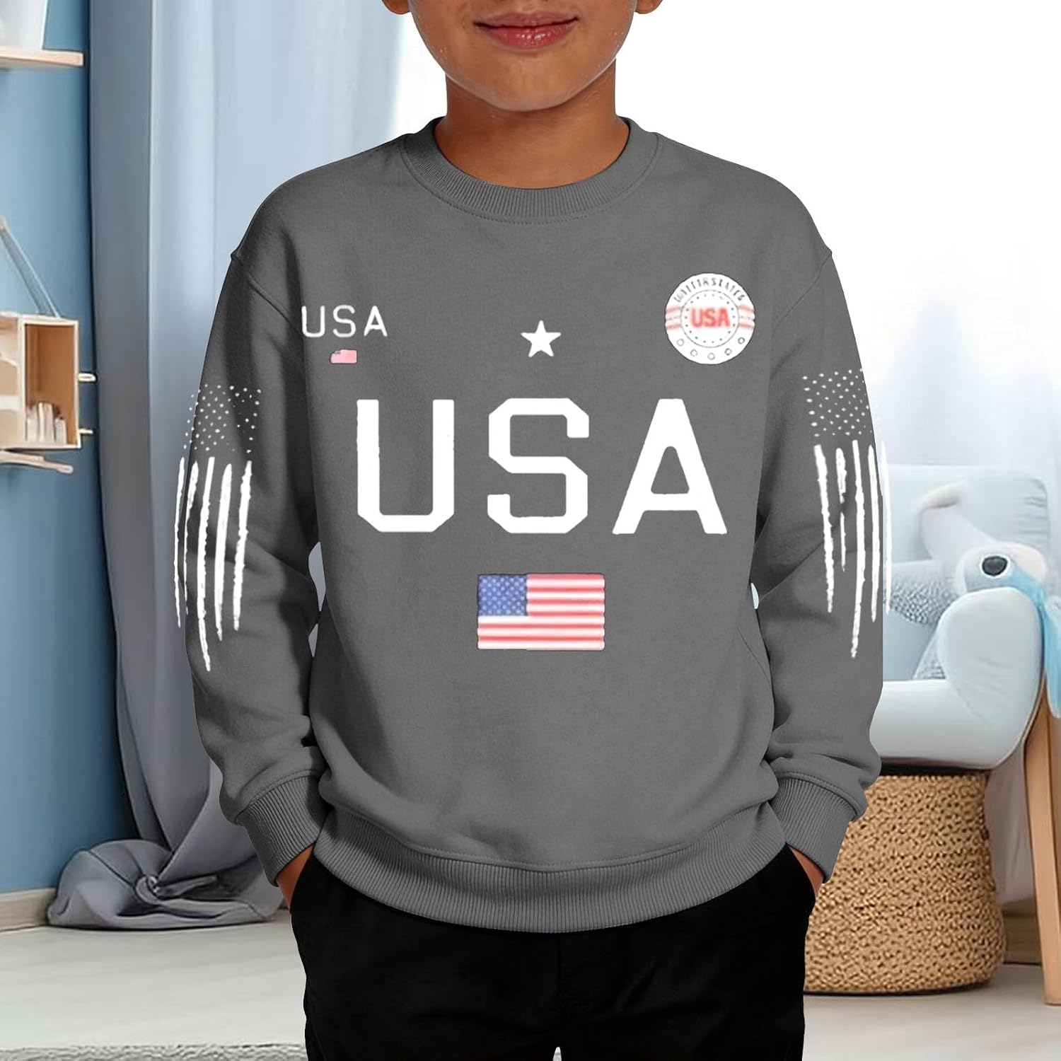 Girls Sweatshirt Printed Hoodie Long Sleeve Pullover Fall Fashion Hooded Top For Teen Girls With Pockets Dark Gray 6 To 7 Years