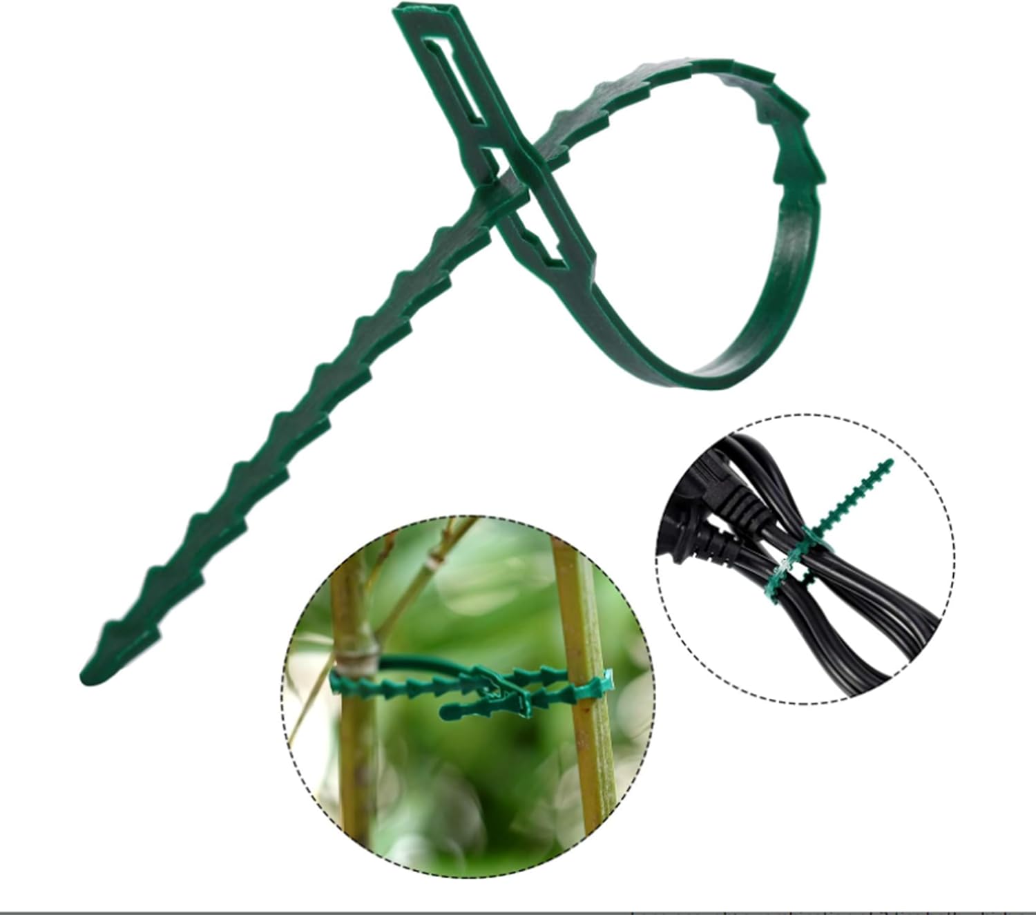300 PCS Adjustable Plant Ties Flexible Garden Plant Ties, Green Multi-Function Sturdy Garden Plant Twist Tie Plastic Garden Ties Plant Support Tree Shrub, Office Home Cable Organization (13 & 23 CM) image 3