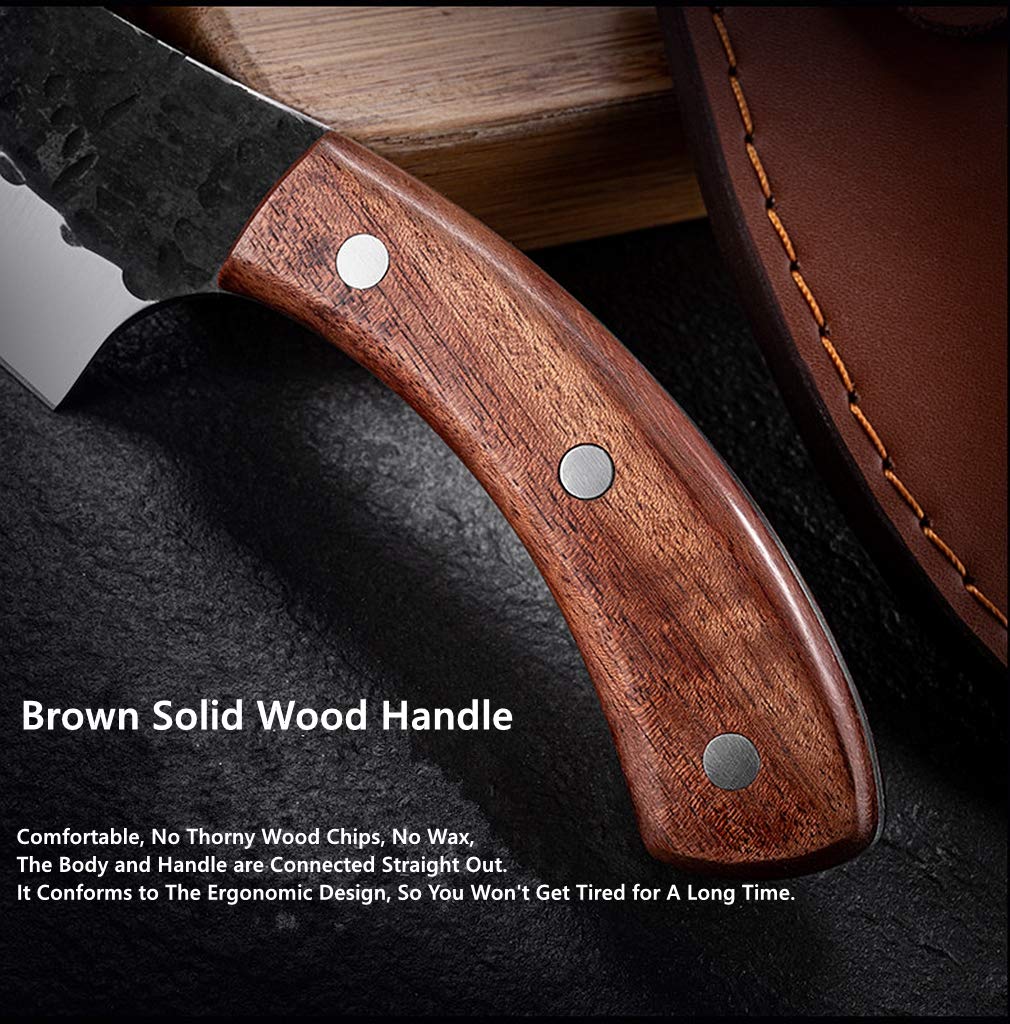 Huusk Viking Knife, Japanese Meat Cleaver Knives Boning Knife