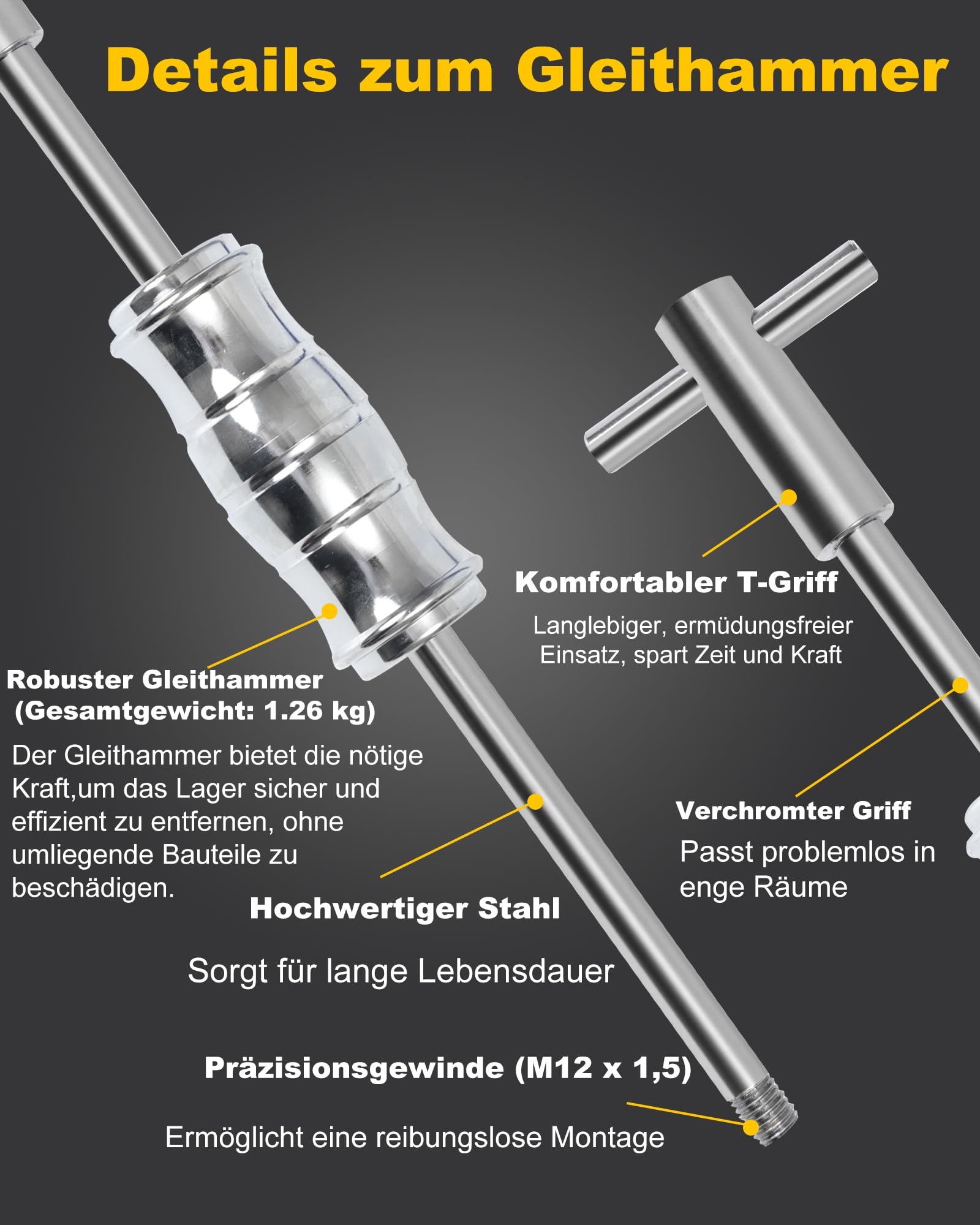 Upgrade Fahrrad Innenlager Abzieher mit Gleithammer & Zweiarmigem Abzieher Sackloch Innen Lagerabzieher Abzieher Set mit 8 erweiterbaren Spannzangen(8-32mm)