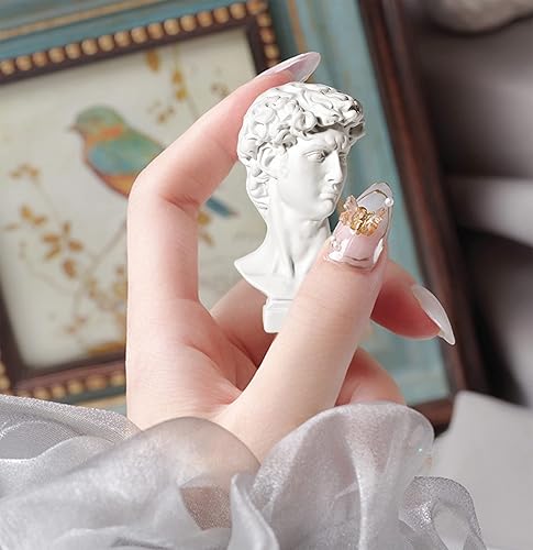 Miniatura 7 de LAGOM HOUSE Juego de 10 estatuas griegas de busto y esculturas de busto griego, decoración de resina romana, mini figura de mitología griega, busto