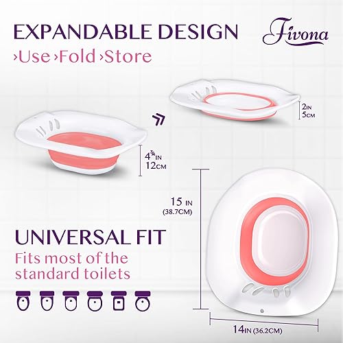 Miniatura 3 de Fivona Bañera de asiento de inodoro con limpiador de mano de masaje cuidado posparto y tratamiento de hemorroides kit de vapor Yoni sin BPA perfecto