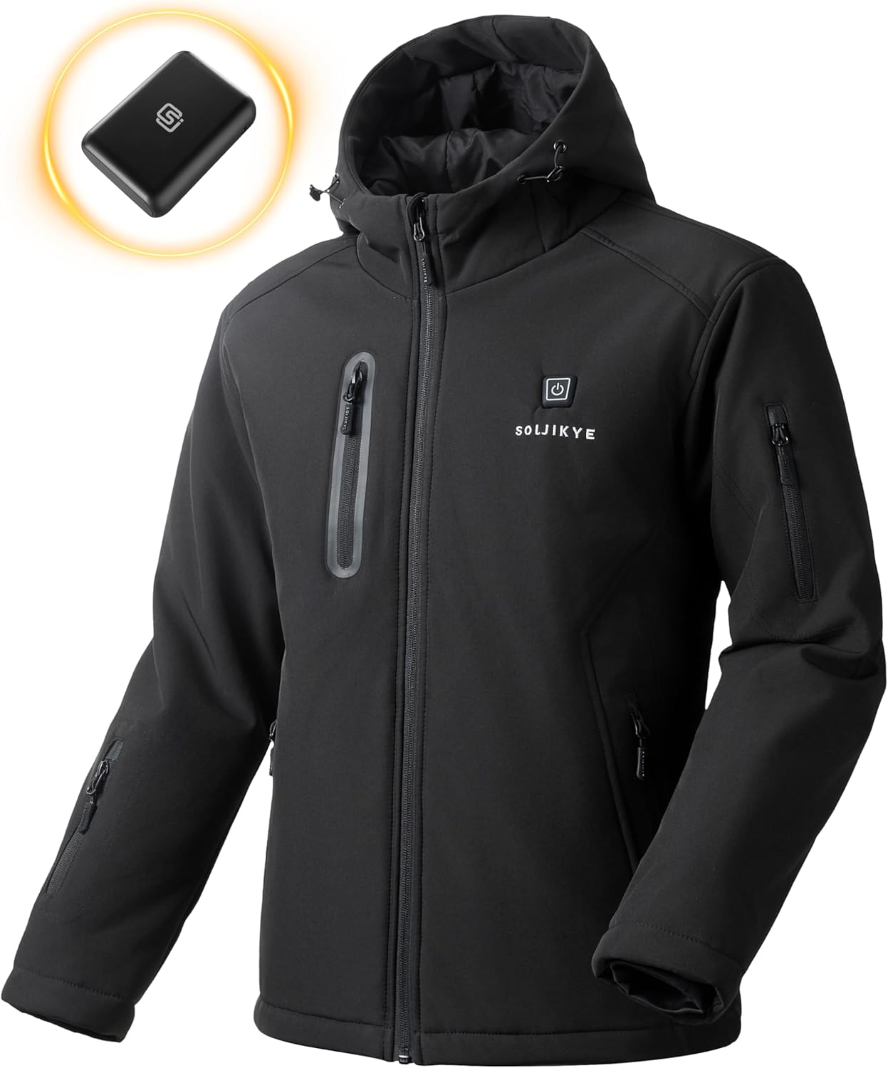 Heated Jacket for Men with 12V/20000mAh Battery Pack, Men's Winter Jackets Soft Shell Electric Heated Coat - Image 2