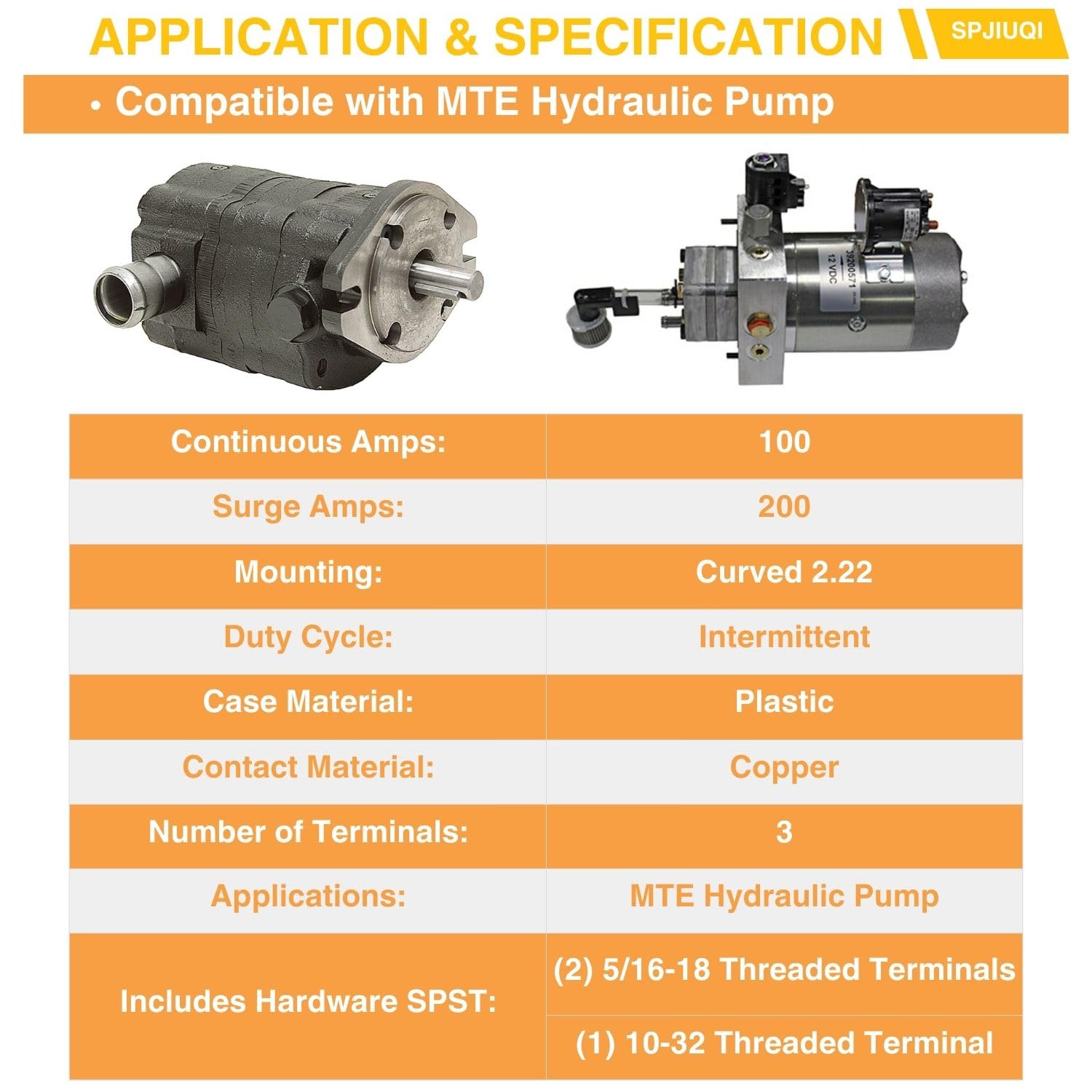 12V 100A Continuous Solenoid Relay 15-535 SAZ4201GF 240-20004 Fit for MTE Hydraulic Pump Maxon Waltco Liftgate