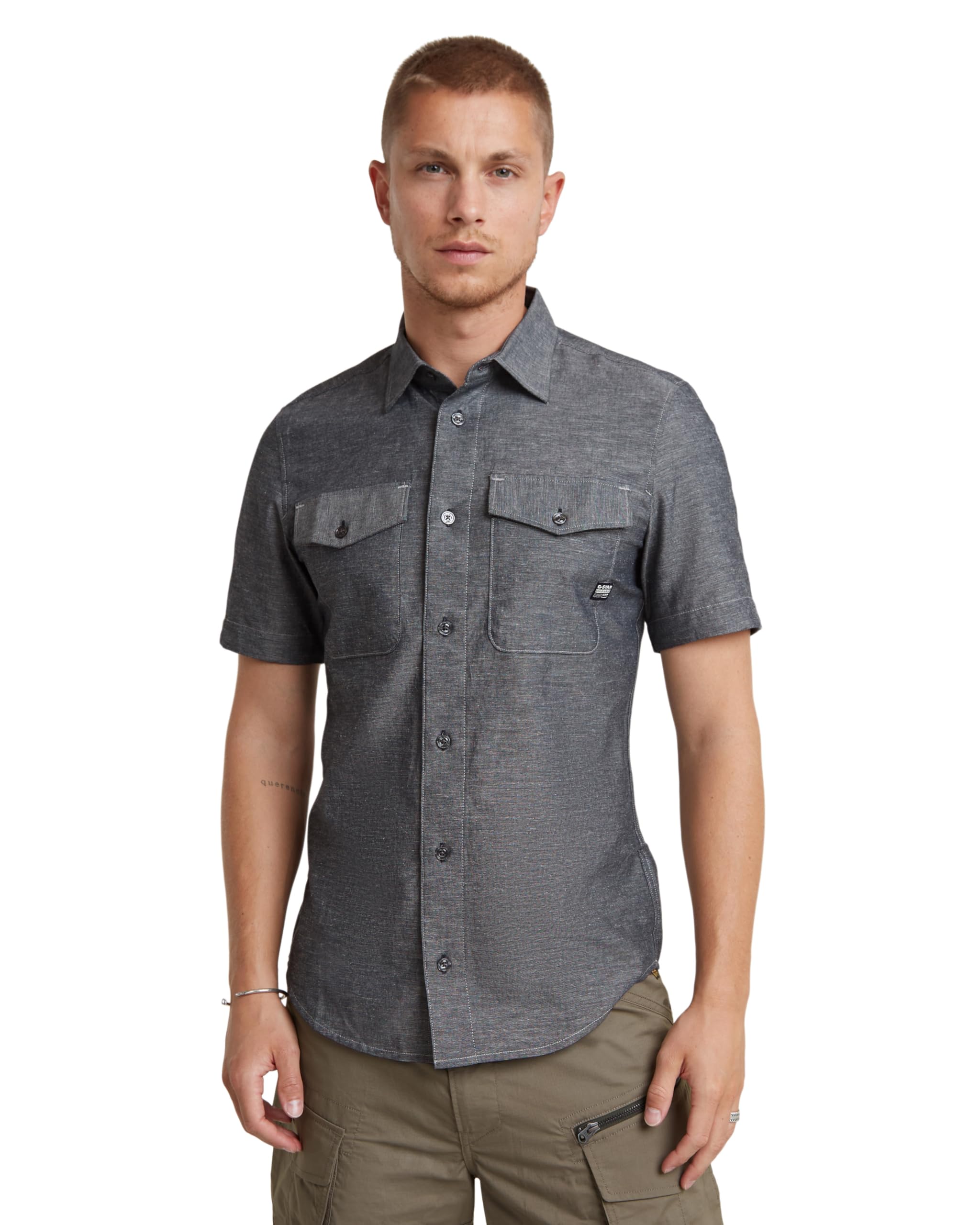 G-Star RAW Herren Marine Slim Hemd, Mehrfarben (Salute/Milk D19751-D123-D851), XL