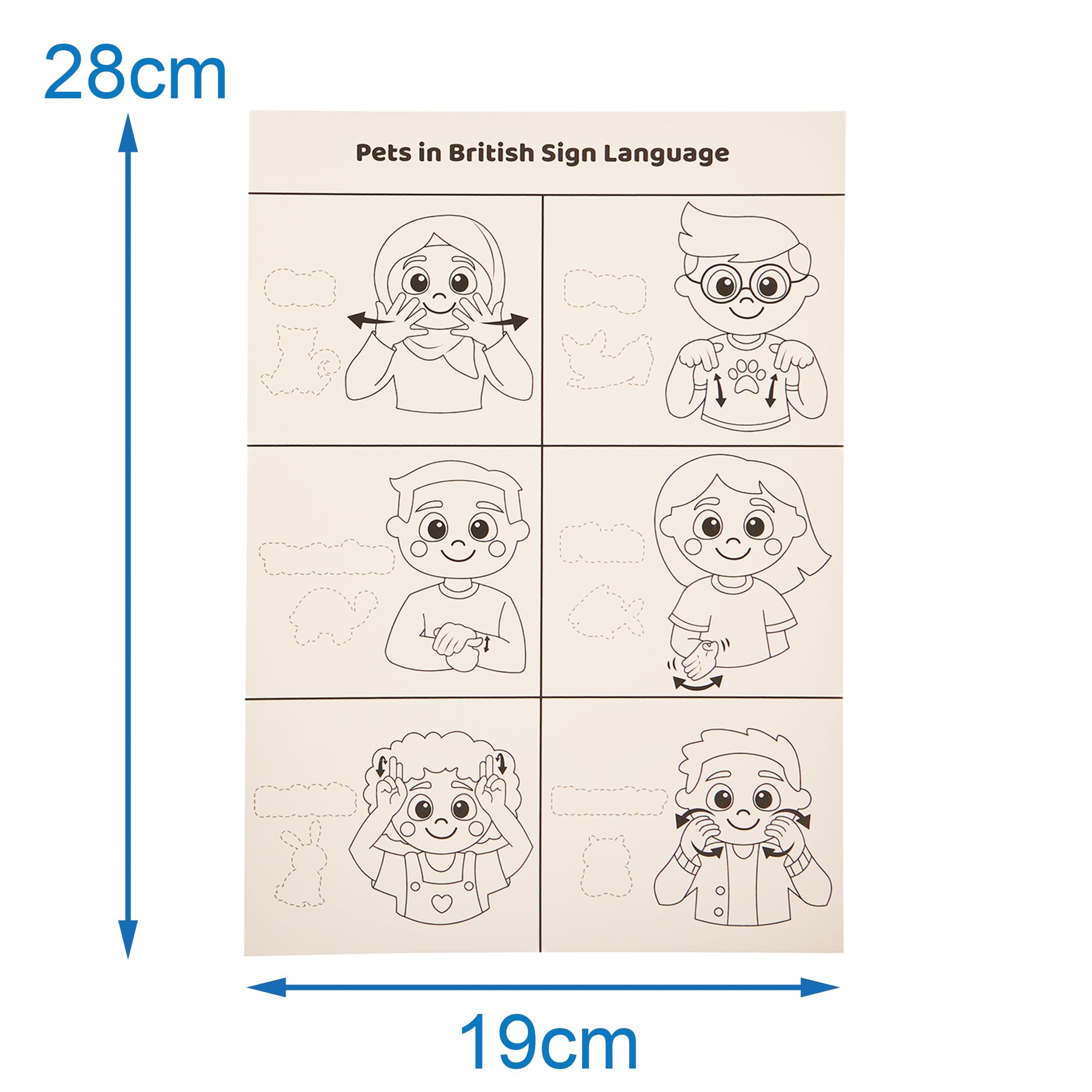 Baker Ross FN117 Learn Sign Language Sticker Scenes - Pack of 4, STEM Teaching Learning Aids for Schools and Classrooms - Image 4
