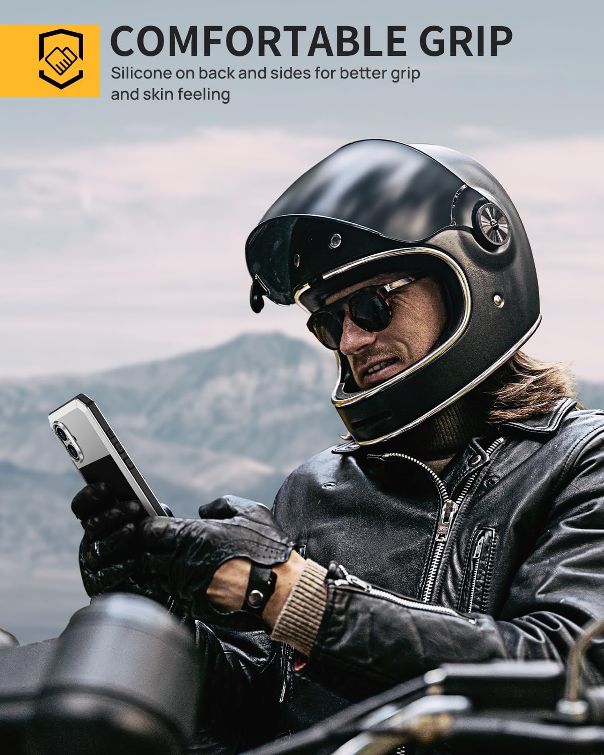 Lanhiem for iPhone 16 Plus Metal Case, Heavy Duty Shockproof Tough Rugged Case with Built-in Glass Screen Protector, 360 Full Body DustProof Protective Cover for Phone 16 Plus 6.7", Silver - Image 6