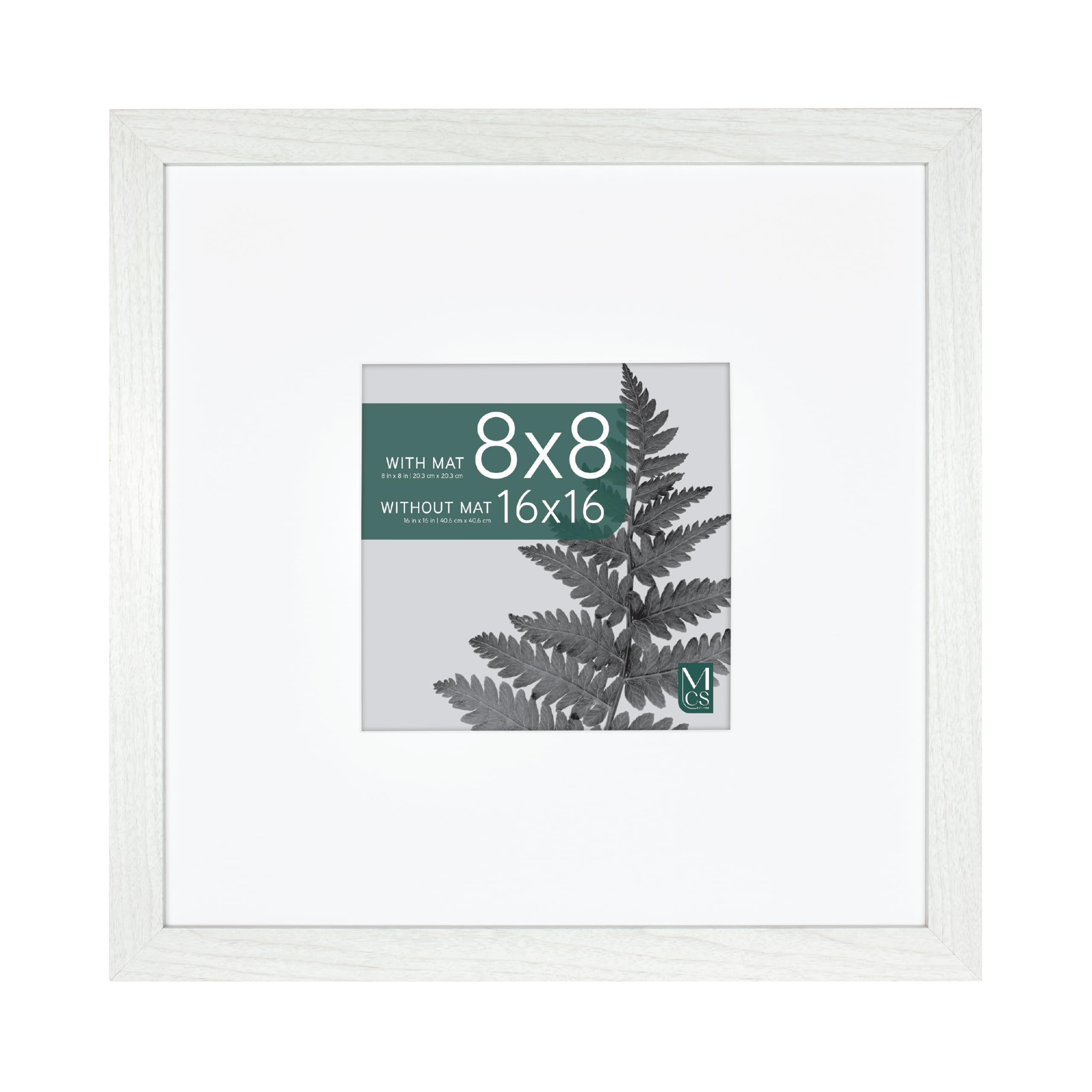 MCS Studio Gallery Photo Frame Woodgrain, 16x16 Matted to 8x8