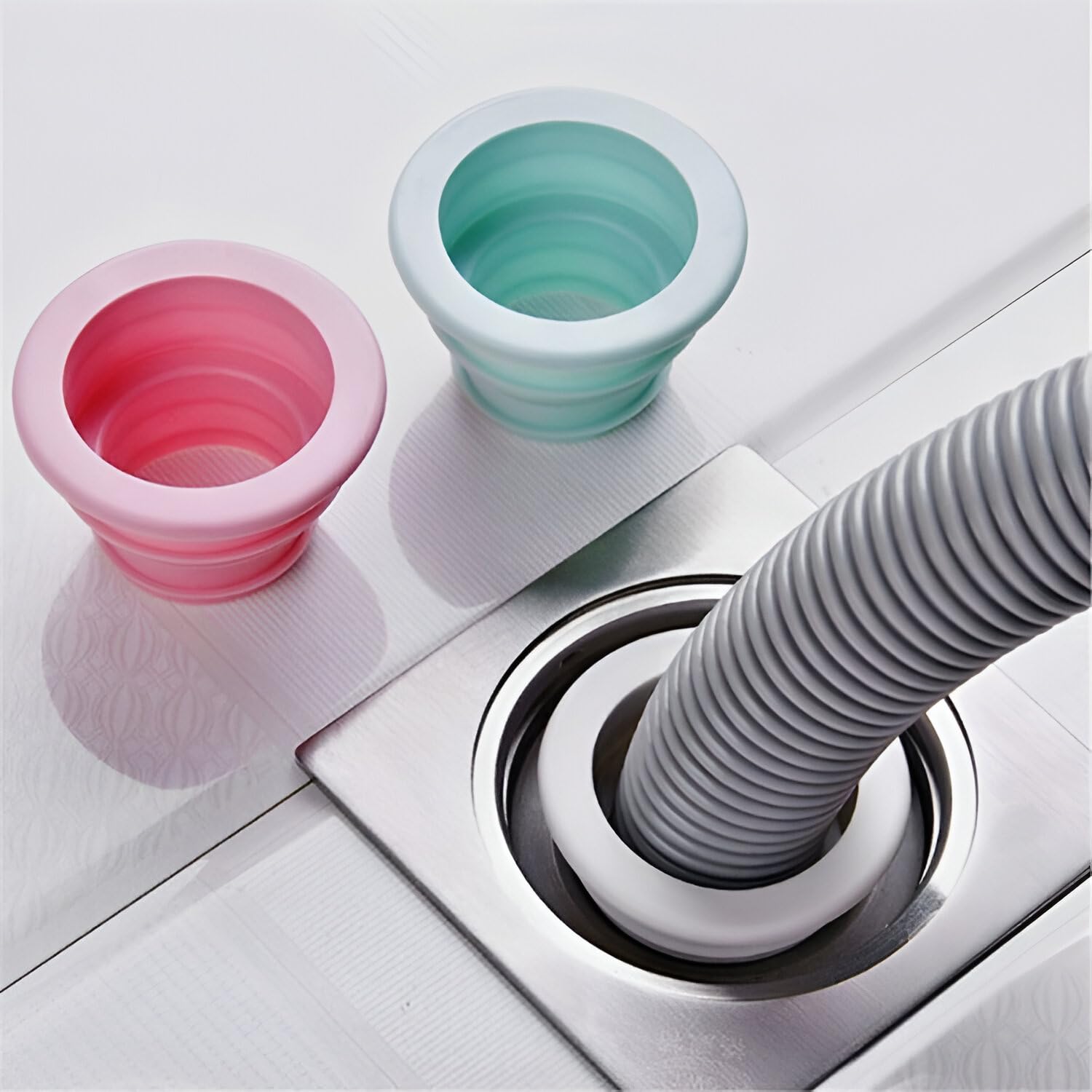 Jeyux Drain Pipe Seal Hose Silicone Plug,Silicone Sealing Plug Kitchen Pipe Sewer Seal Ring Washing Machine Drain Multipurpose Pipe Connector Bathroom Kitchen Laundry (2 Pcs) 1