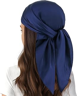 Head Scarf for Women Hair 27'' Square Satin Silk Feeling Bnadana Neck Scarf Handbag Accessories Etc