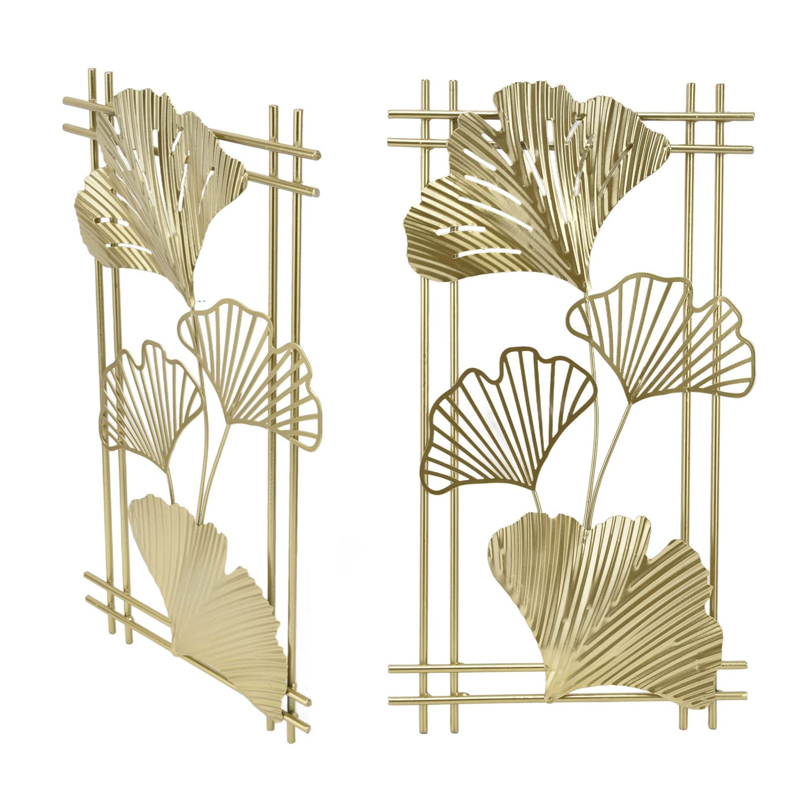 MOTUZP Decorazione da Parete in Metallo Ginkgo Decorazione da Appendere a Parete in Foglia, Decorazione da Parete in Foglia Dorata Decorazione da Appendere Scultura Artistica con