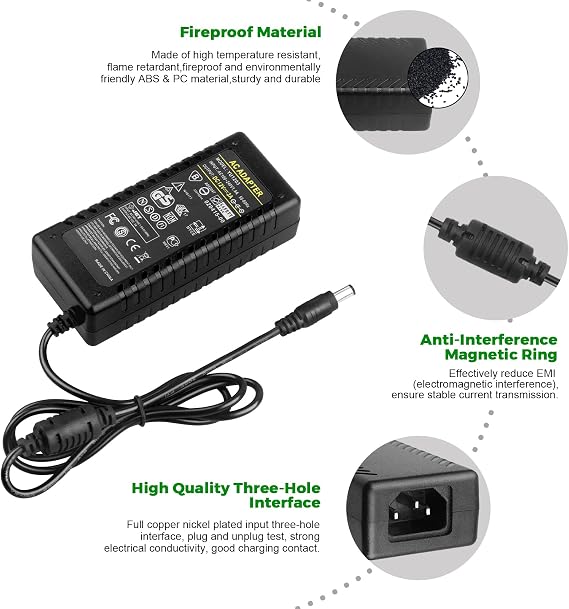 12V 3A Power Supply Adapter AC 100-240V to DC 12 Volt 3000mA Converter 36W 3 Amp 12V/3A LED Driver 5.5x2.5mm Tip for LED Strip CCTV Camera LCD Monitor