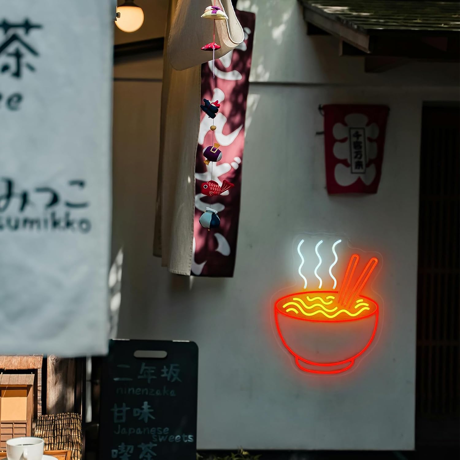Ramen LED Neon Sign Japanese Ramen Neon Lights Dimmable Business Welcome Wall Decor for Restaurant Kitchen Man Cave Coffee Shop Bar Party Size: 20inch