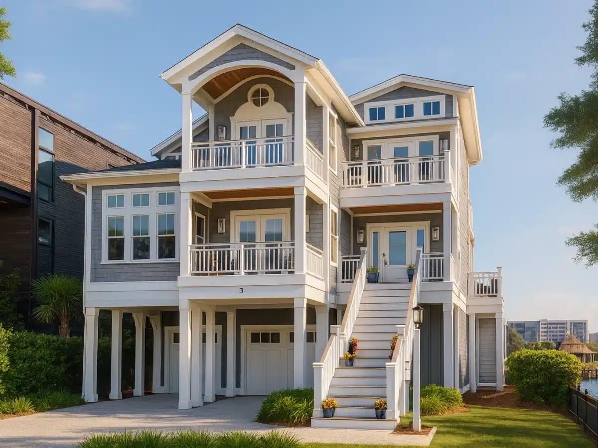 13-1763 House Plan - Coastal Beach House Plan - 5-Bed, 5-Bath, 4,159 SF