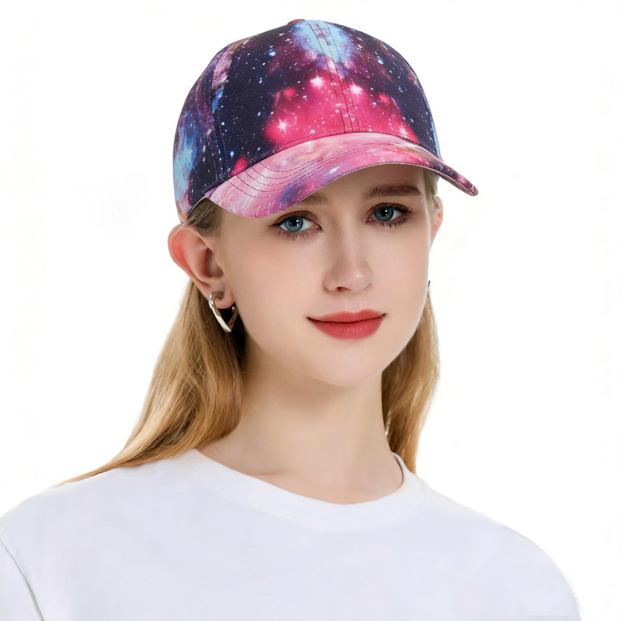ZLYC Damen Sommer Baseball Cap Mode Blumen Atmungsaktiv Basecap