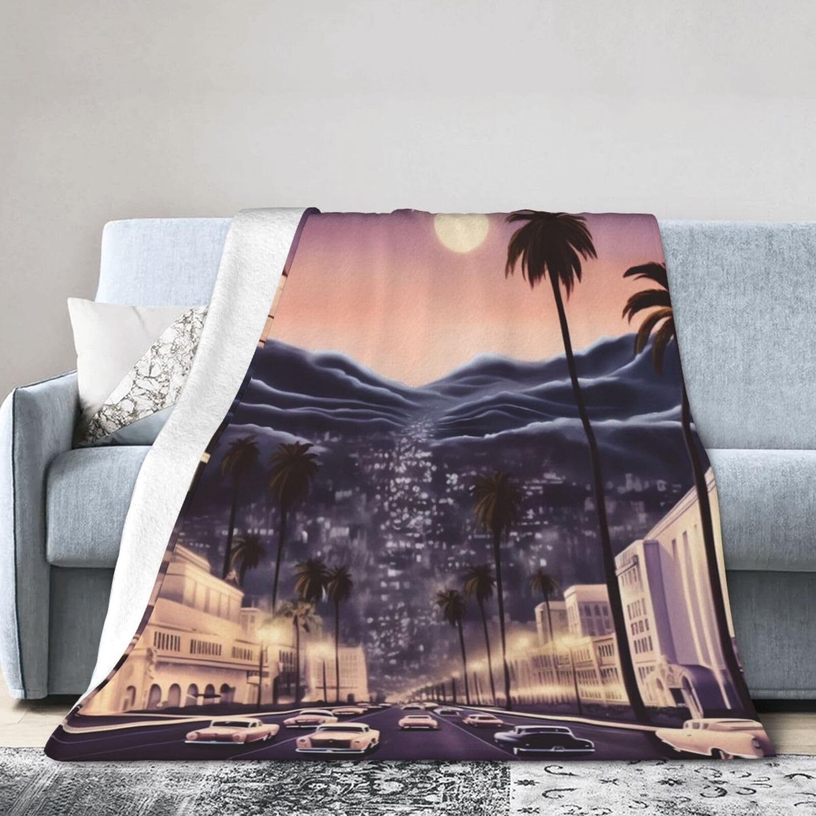 Couverture anti-boulochage en micro polaire douce The Old Hollywood