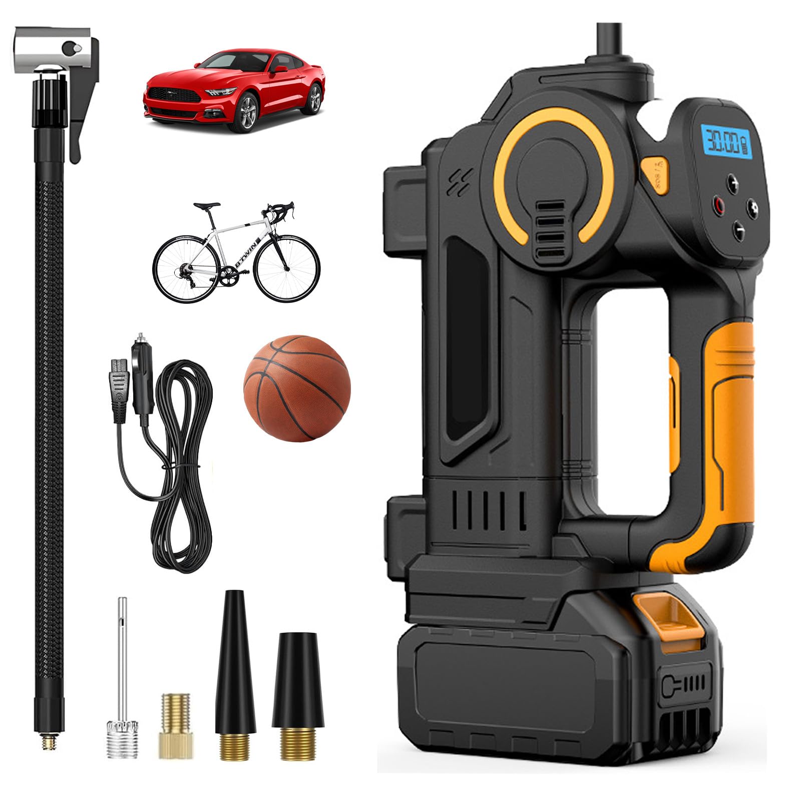 Compresseur d'air compatible Makita 18V idéal pour les sorties vélo et trajets en voiture