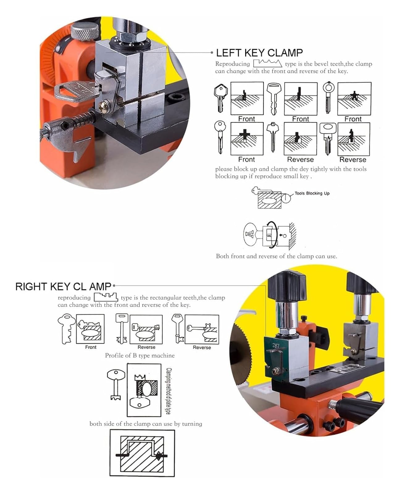 Máquina de copia multifuncional de doble cabezal, máquina de corte horizontal de llaves, herramienta de copia de llave de rueda de mano para equipos de duplicación de cerrajeros de puerta y coche