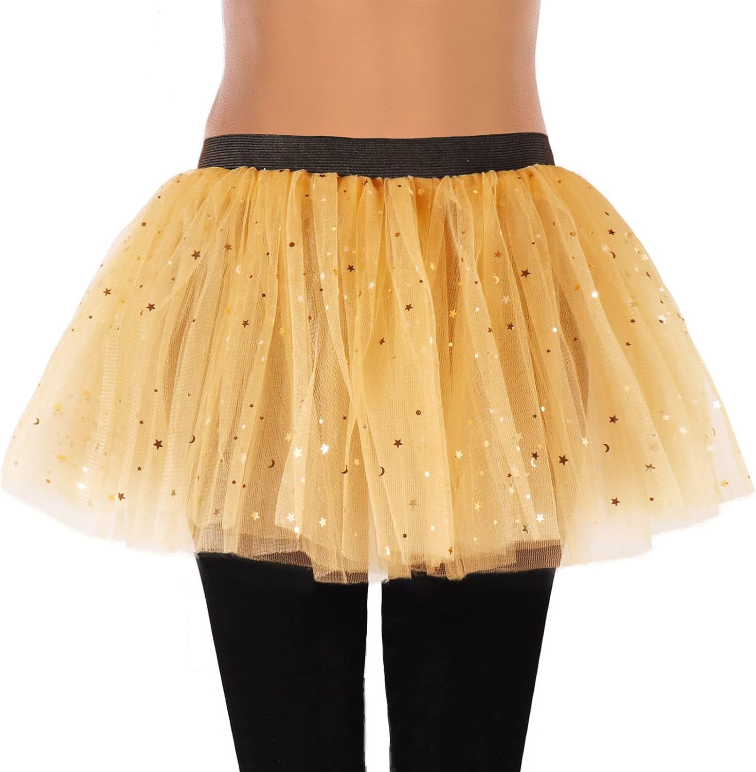 Ibeauti 6 Pack Runner Tutu Skirts Women Tulle Skirt 3 Layered Elastic Puffy Tutus 80s Halloween Costume