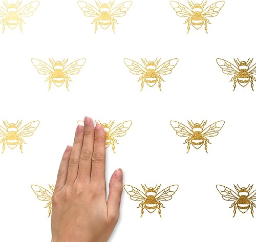 Miniatura 3 de RoomMates RMK4957SCS Gold Bee - Calcomanías de pared para despegar y pegar