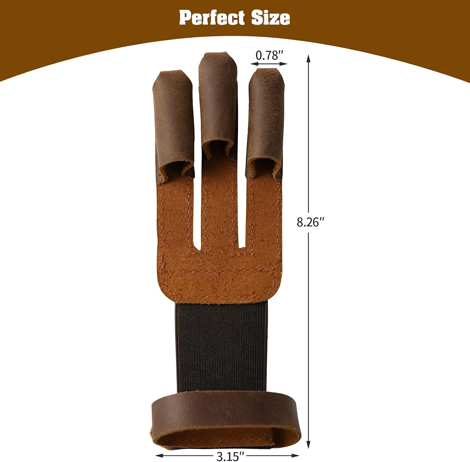 RingSun 3 Finger Archery Glove Finger Tab Accessories Protect Your Leather Gloves for Recurve & Compound Bow for Shooter, RS71, Brown : Sports & Outdoors