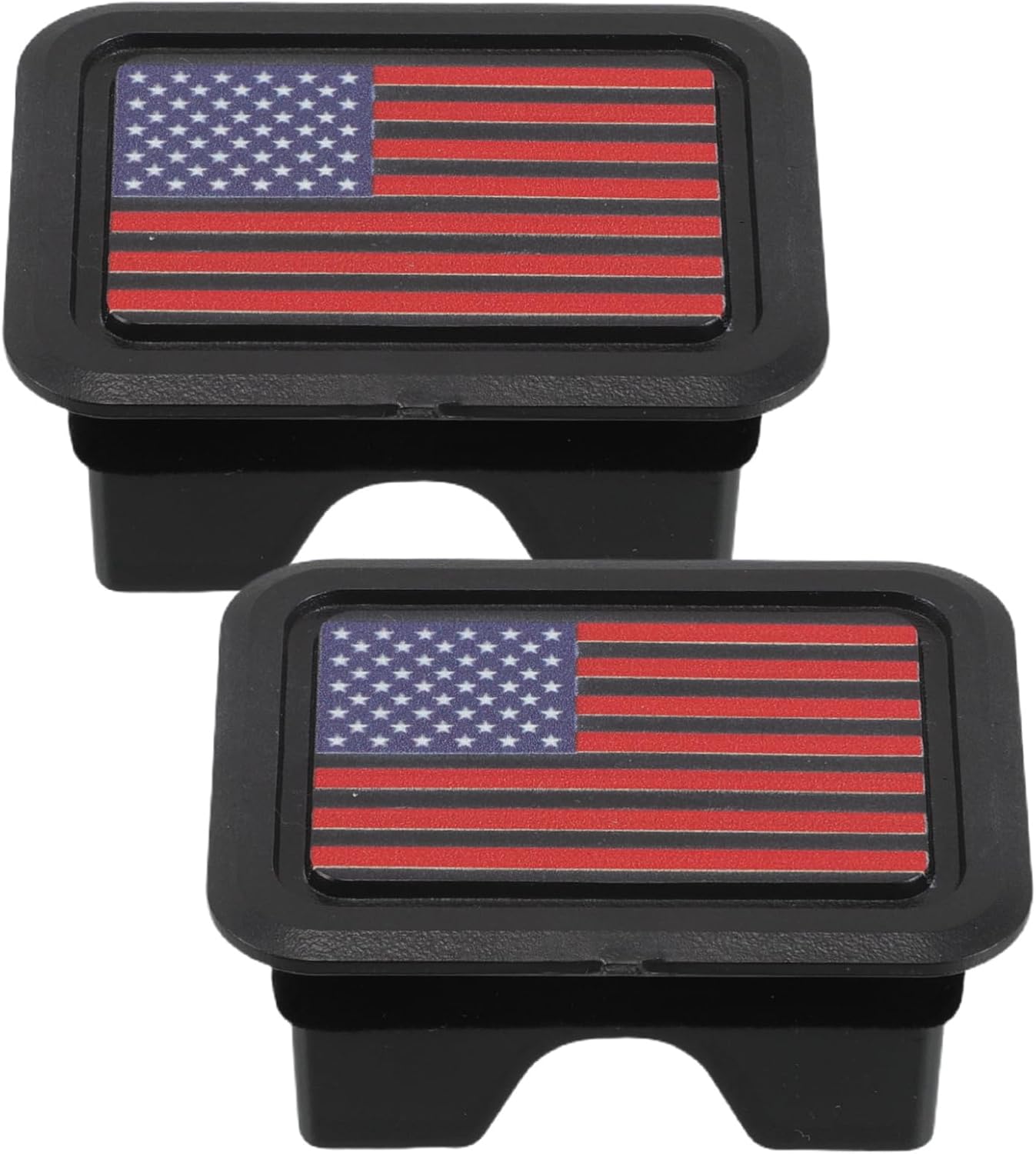 GLEAVI 2pcs Ram Trunk Hole Stake Pocket Covers Abs Tailgate Accessories Patriotic Flag Design Compatible Models
