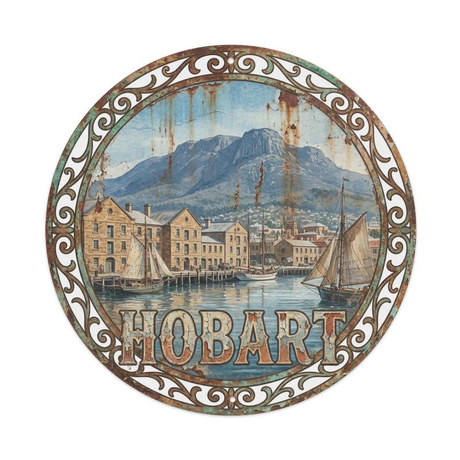Australia Retro Travel Hobart Metal Tin Sign