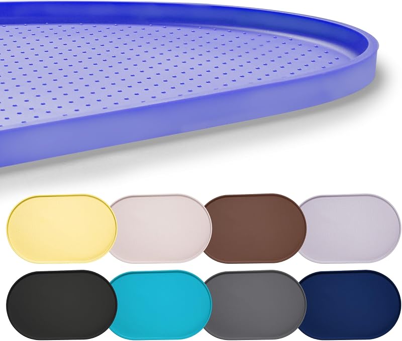 Tapete para Alimentação de Cães e Gatos em Silicone com Borda Elevada Hubulk Roxo 60,96 x 40,64 cm
