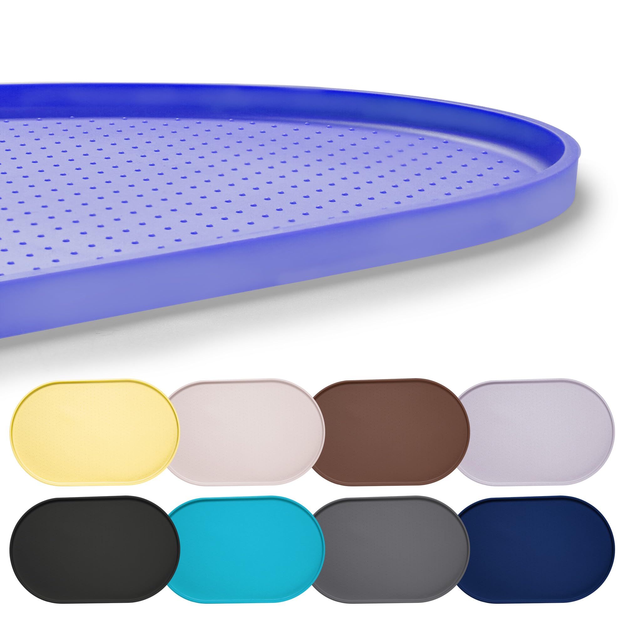 Hubulk 100% Waterproof Silicone Pet Feeding Mat with Raised Edge for Food and Water, Dog Bowl Mats, Cat Bowls Placemat with High Lip Protects Floor for Cats and Dogs (Purple, 32"L x 24"W)