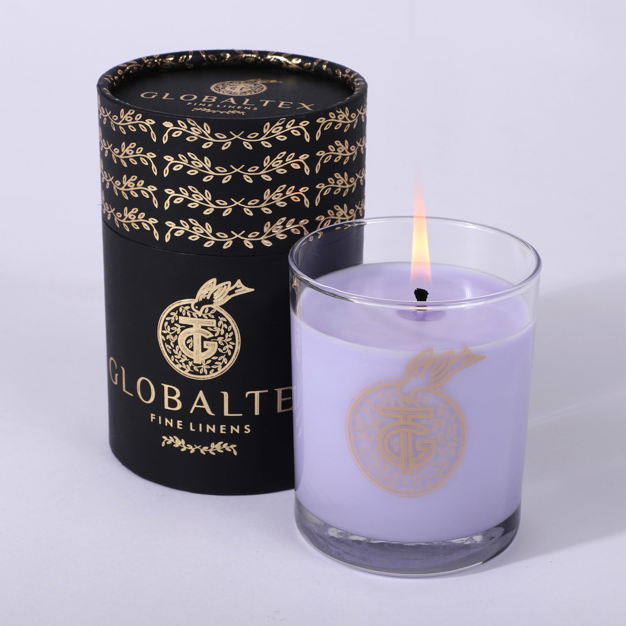 GT Globaltex Fine Linens Organic Wild Lavender Candles | Scented Candles for Home | 6 oz 43 Hour Burn, Lavender Candle in Glass Jar