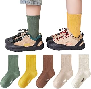 [konamiya] キッズ 靴下 かわいい 子供 ショートソックス 5足セット 女の子 男の子 カラフル くつした ソックス 可愛い 黒 白 綿素材