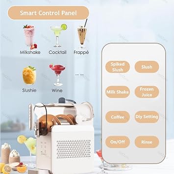 Ice Cream Maker Machine - Soft Serve, Slushies, Cocktails & Milkshakes - 5 Presets, Auto-Clean, No Ice Needed - Perfect for Smoothies & Frappés