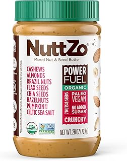 Organic NuttZo Power Fuel Smooth Mixed Nut Butter Spread | Cashews Almonds Brazil Nuts Flax Seeds Chia Seeds Hazelnuts Pum...