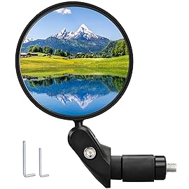Handlebar Bike Mirrors, 1pcs HD Bicycle Rearview Mirror, Adjustable Handlebar Mounted Convex Mirror with Allen Wrench, for Mountain Road Bikes
