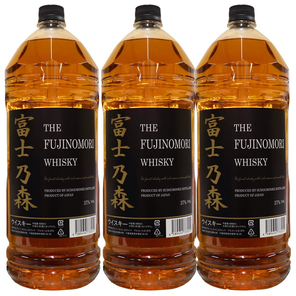 富士乃森（金ラベル） (THE FUJINOMORI WHISKY） 4000ml×3本セット37度 日本国産 ブレンデット ウイスキー