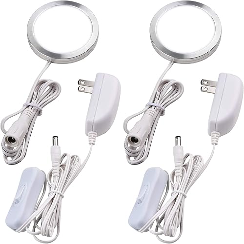 Lvyinyin Luz de disco individual debajo del gabinete, vitrinas de colección con iluminación LED, enchufe de pared eléctrico de 120 V con cable, disponible en Yaxa Peru