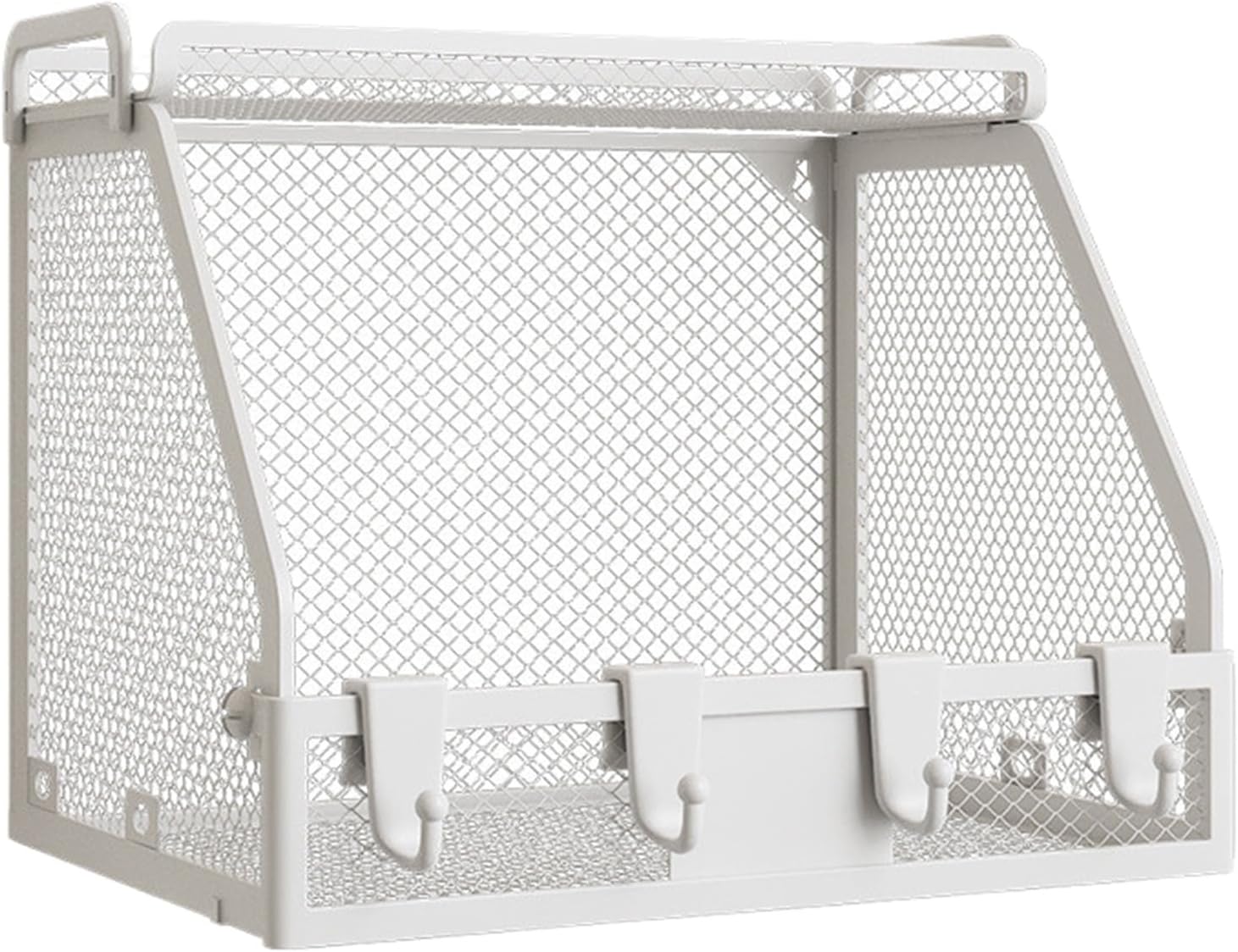 Fruit Basket Wall Mount -12.8in Heavy Duty Wire Storage Organizer Shelf for Fruit, Vegetables, and Snacks, Wall Mounted Kitchen Basket Rack Produce, Pantry, Bathroom, Cosmetic Storage