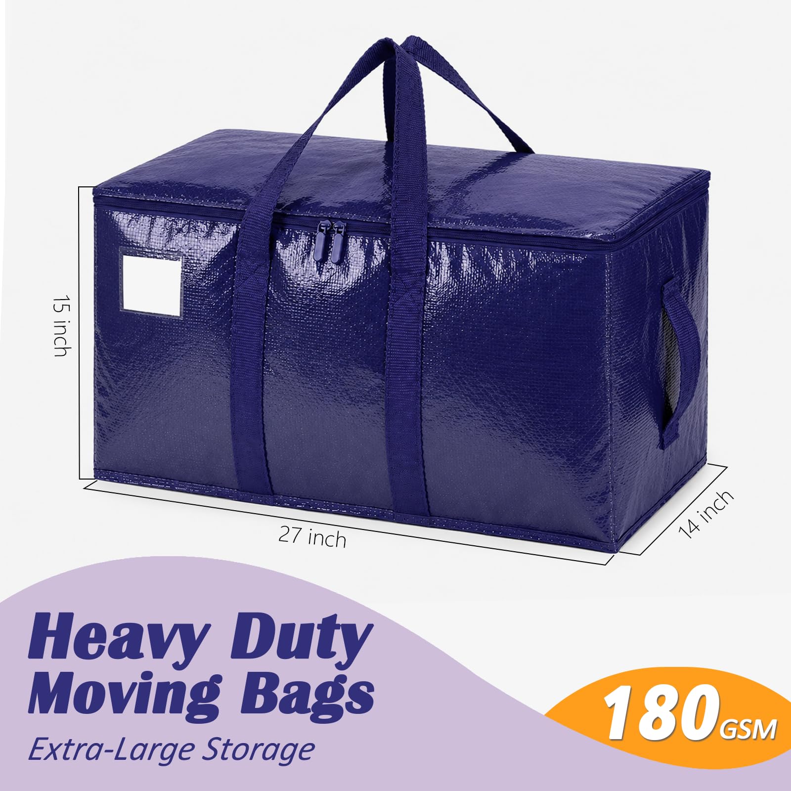 Songrey Extra Large Heavy Duty Moving Bags, 4 Pack, Dark Blue view 2