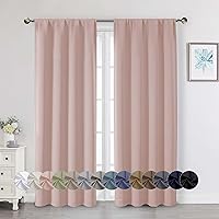 Vista 184 de Cortinas opacas para dormitorio, sala de estar, juego de 2 paneles de 54 pulgadas de largo, cortinas de oscurecimiento de habitación con aislamiento